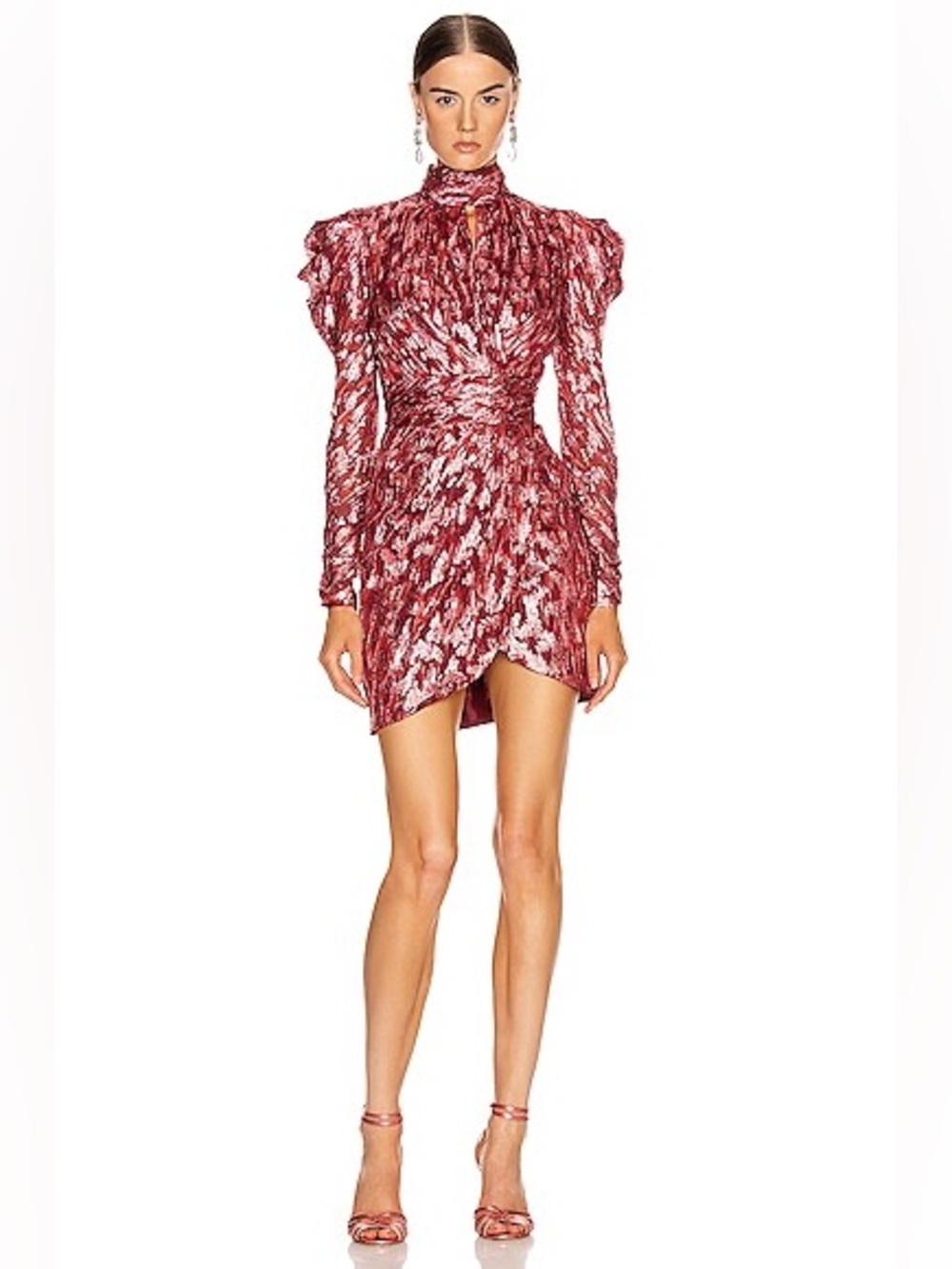 Jonathan Simkhai Metallic Mockneck Wrap Dress